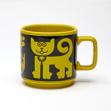 Magpie x Hornsea Mug - Cat & Piranha Chartreuse