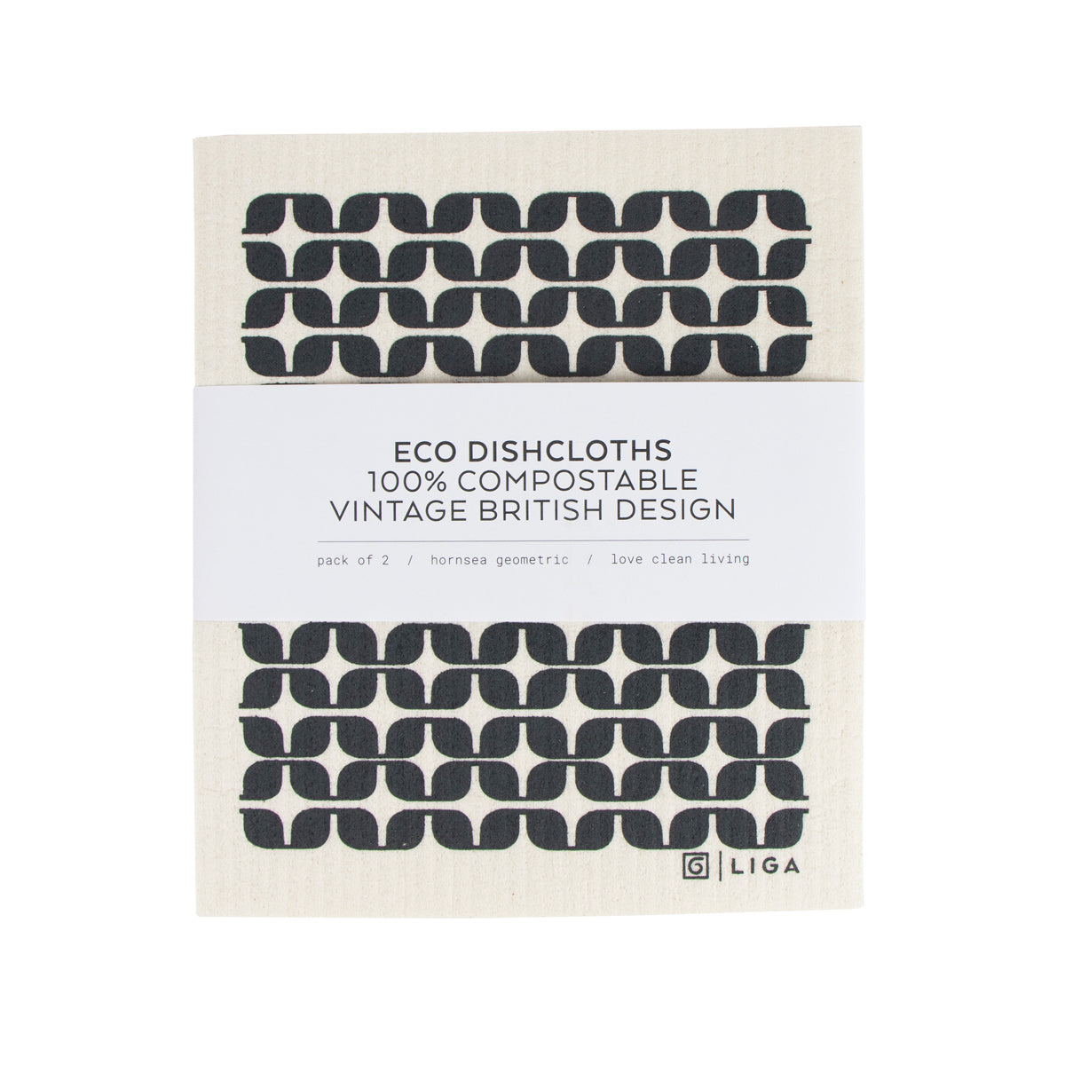 Liga x Hornsea ECO Set of 2 Dishcloths - Geometric