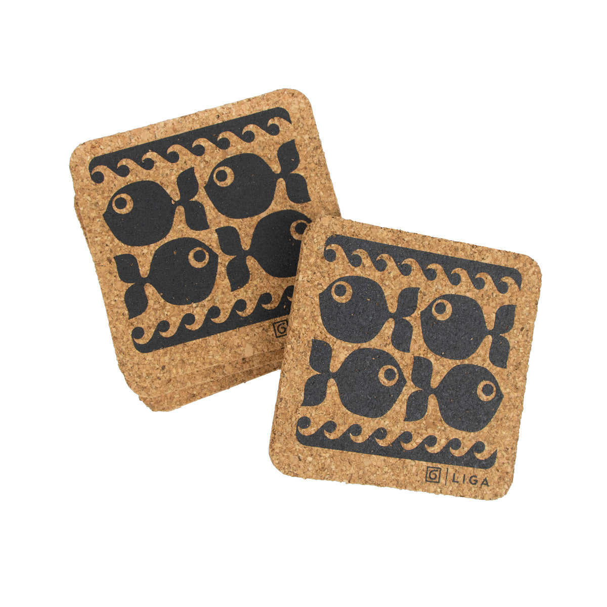 Liga x Hornsea Square Coaster Set of 4 - Fish