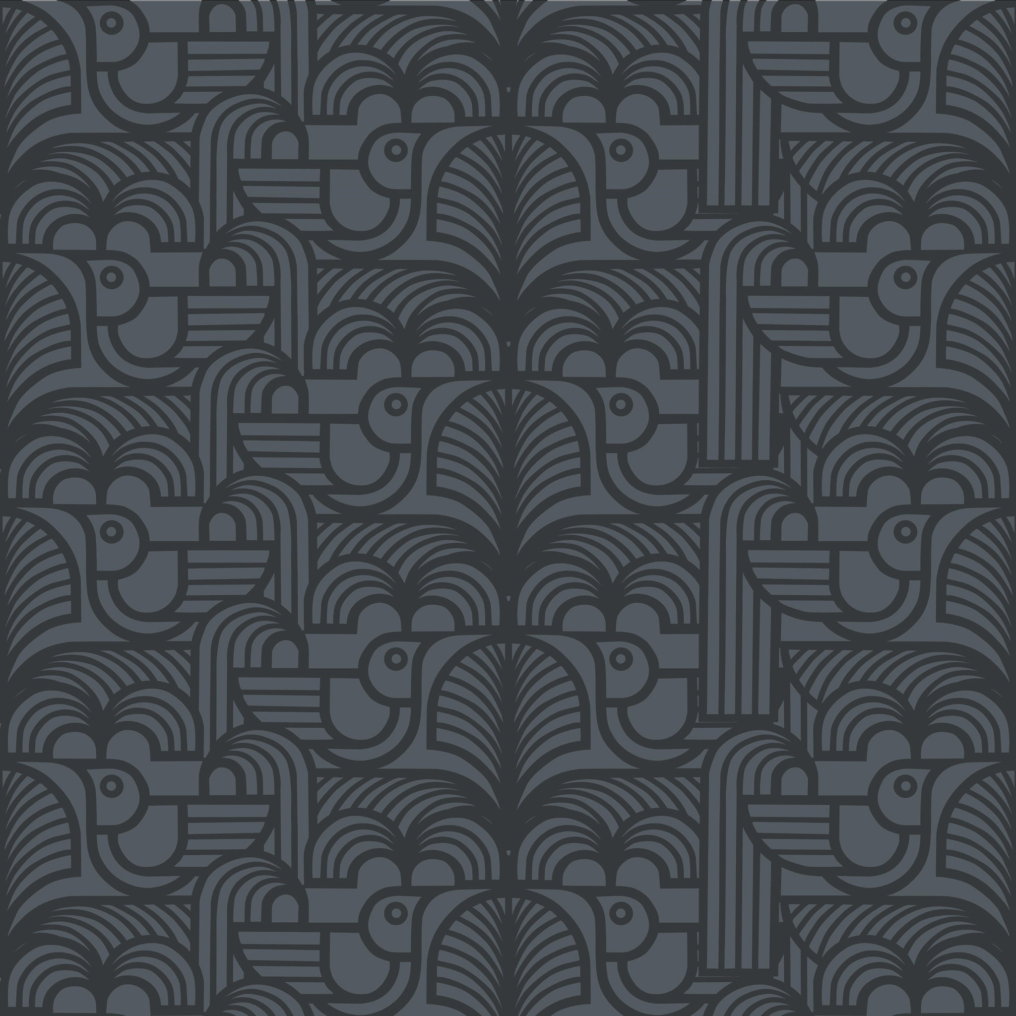 Hornsea Wallpaper - Deco Bird Midnight Blue
