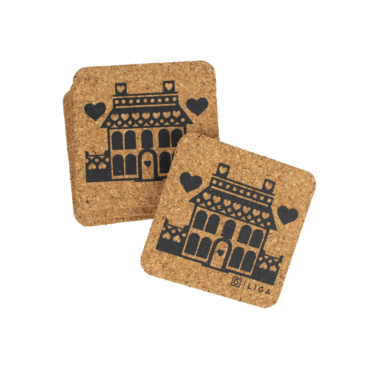 Liga x Hornsea Square Coaster Set of 4 - House