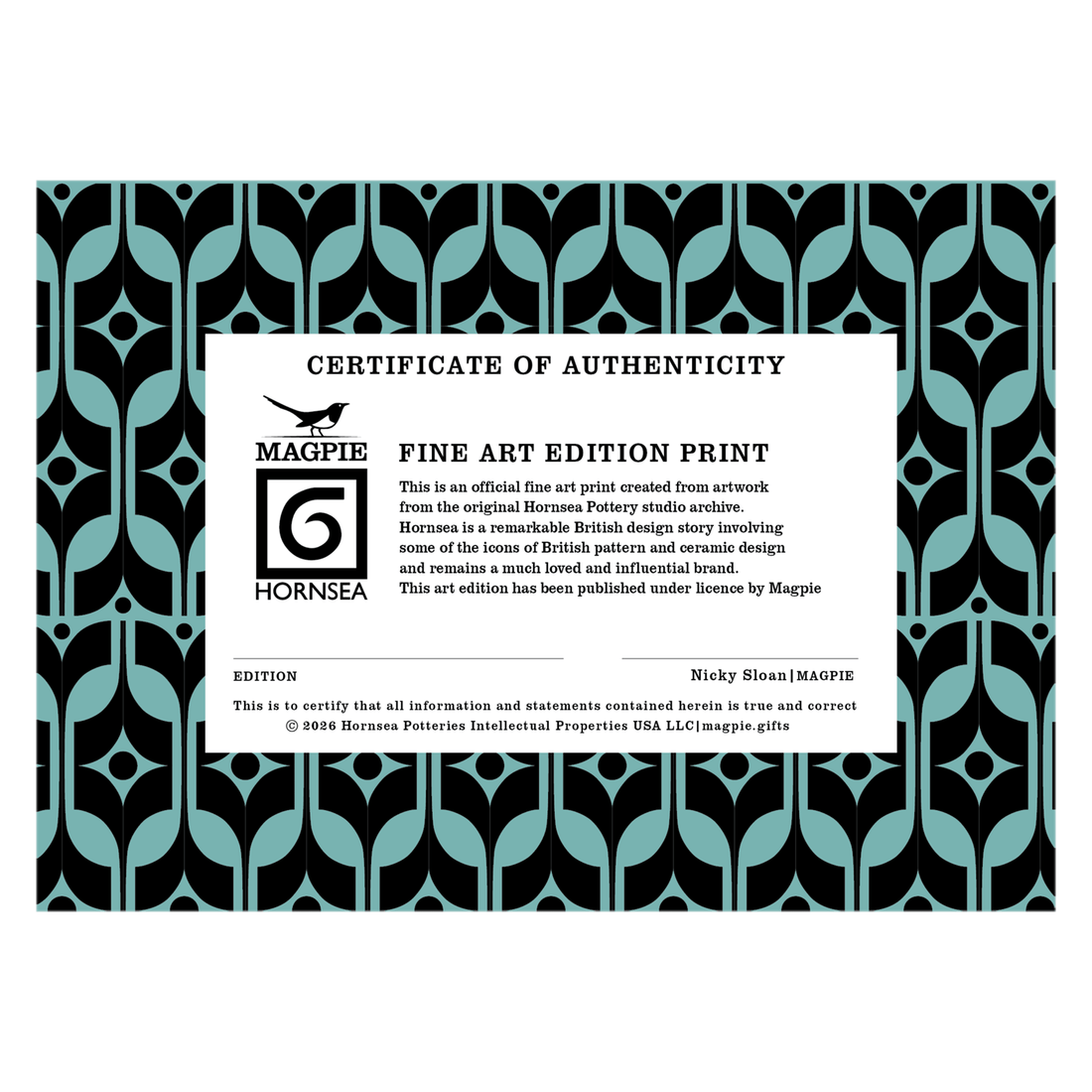 Hornsea Owl Framed Print Turquoise