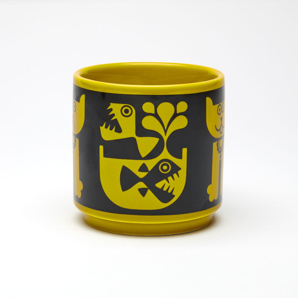 Magpie x Hornsea Mug - Cat & Pirhana Chartreuse